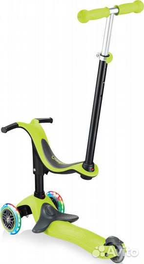 Самокат Globber GO UP sporty plus lights зеленый S