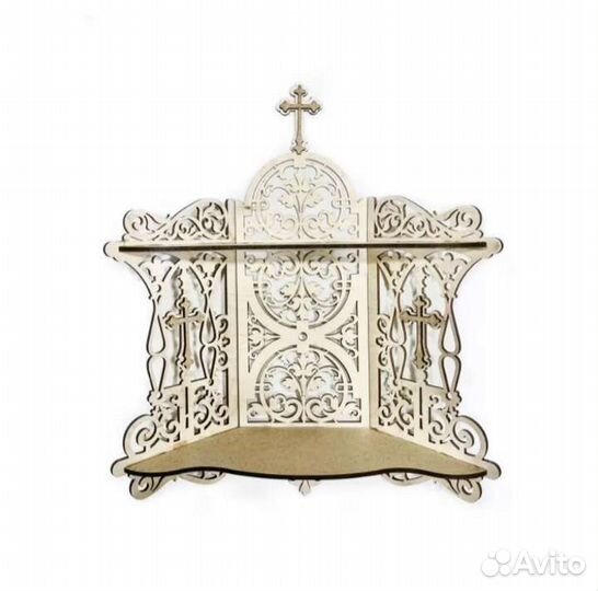 Угловая полка для икон 42 см