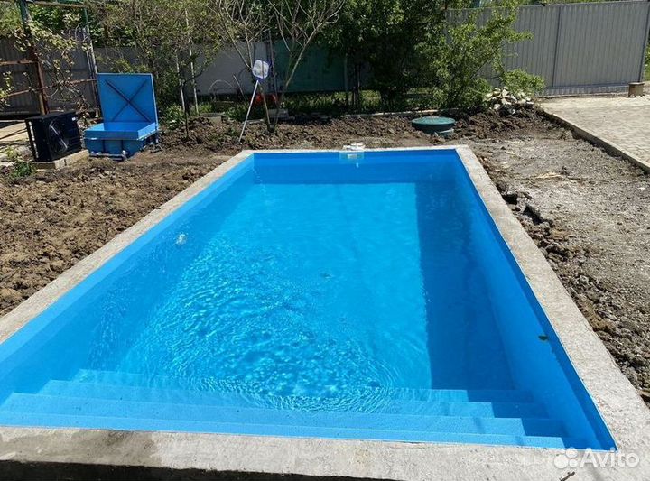 Полипропиленовая чаша бассейн 6м*3м*1,5м