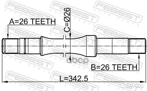 Полуось перед прав suzuki liana RH413/RH416