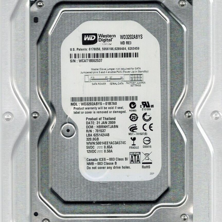 [WD3201ABYS] Жесткий Диск Western Digital 320gb Sata Wd3201abys
