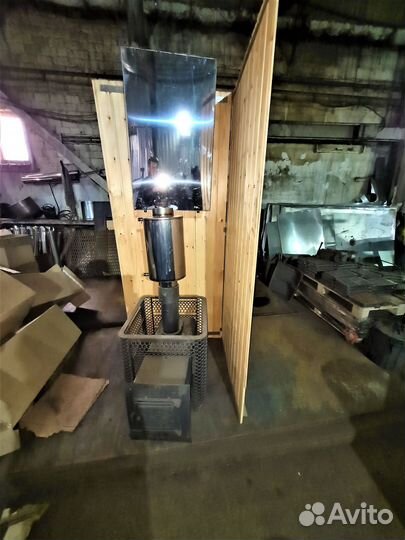 Печь для бани с теплообменником и выносным баком