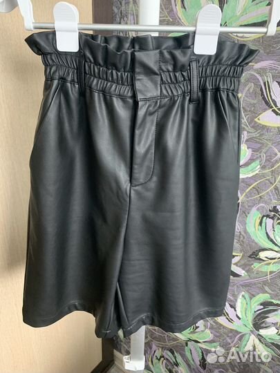 Кожаные шорты бермуды