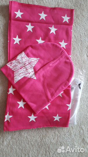 Комплект шапка и шарф-снуд новые