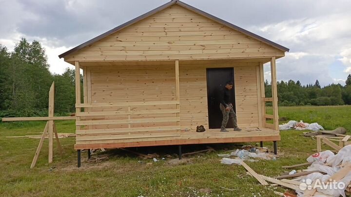 Каркасный дачный домик 6х8