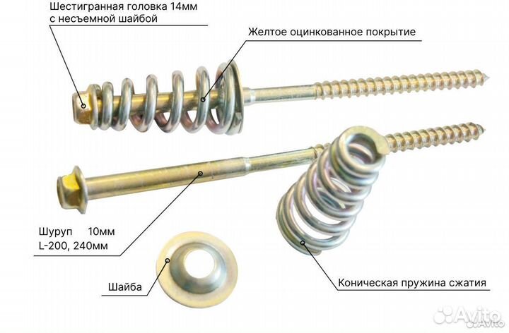 Пружинный узел tedwood 10*240мм