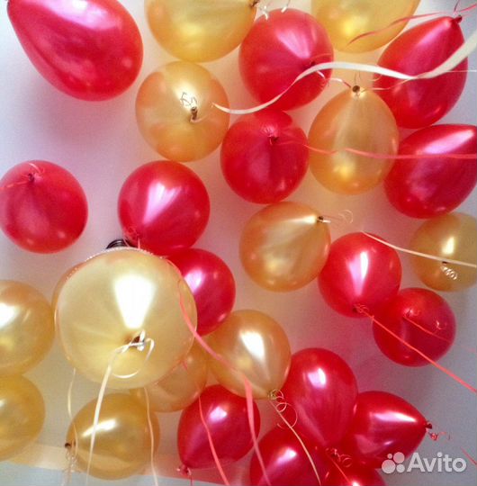 Воздушные шарики золото и серебро металлик