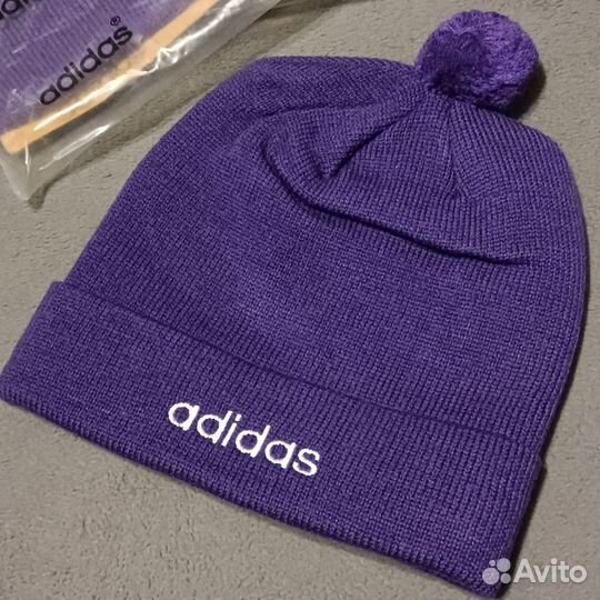Шапка adidas фиолетовая оригинал