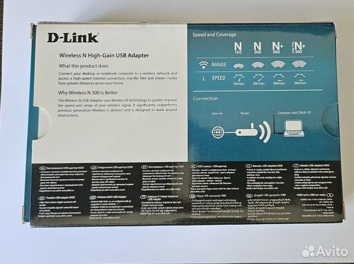 Адаптер беспроводной D-Link DWA-137 USB 2.0