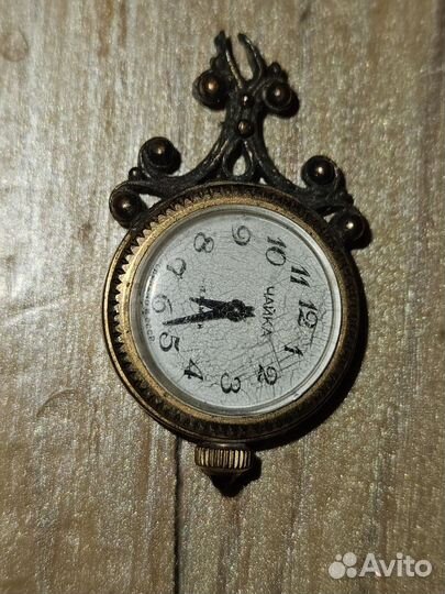 Часы кулон Чайка СССР позолота