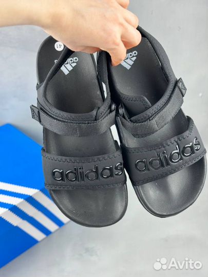 Мужские сандалии Adidas new с чёрным лого