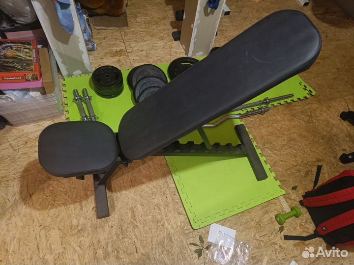 Спортивные блины, штанги, стойки, скамьи, гантели