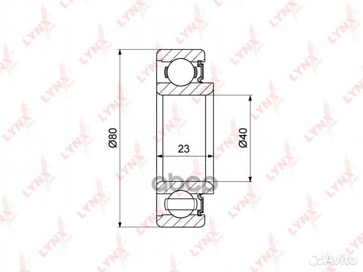 Подшипник ступицы задний (компл.) lynxauto WB-1513