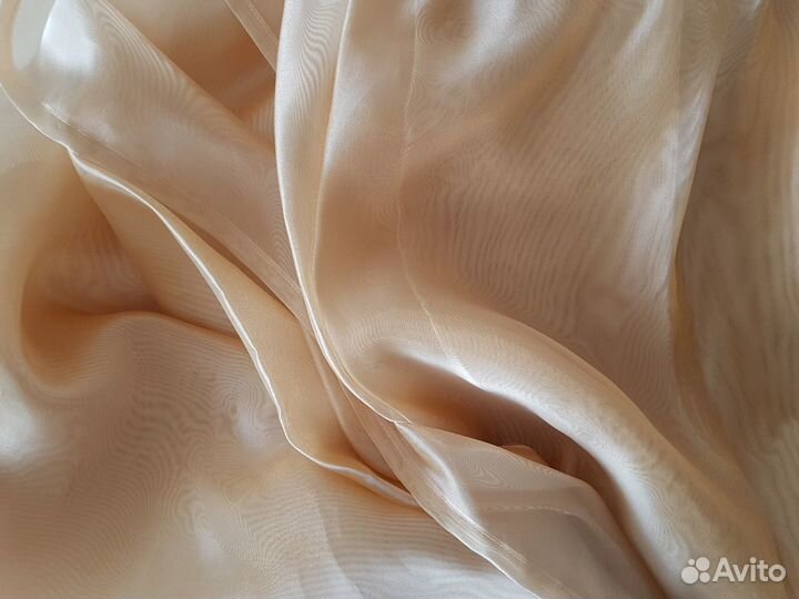 Тюль органза на шторной ленте, с утяжелителем, 4м