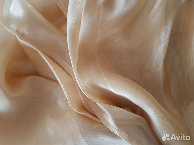 Тюль органза на шторной ленте, с утяжелителем, 4м