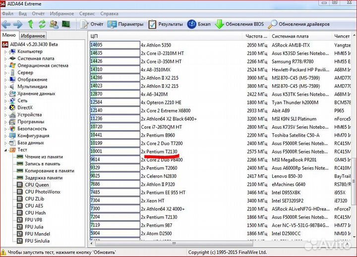 Процессоры T2130, MMX 166, B960, Celeron 800 и тд