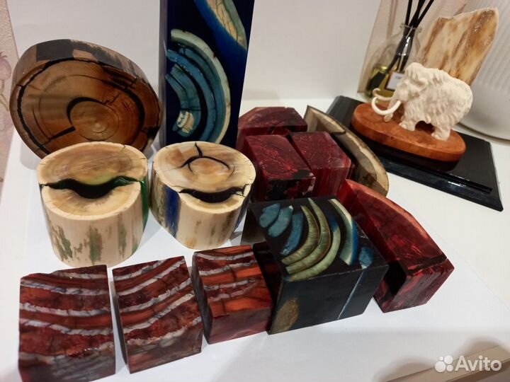 Стабилизированный бивень и зуб Мамонта