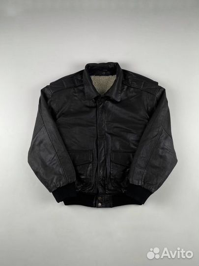 Vintage Leather Sherpa Pilot Bomber Avirex Stussy