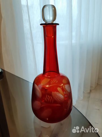 Графинчик рубиновый винтажный