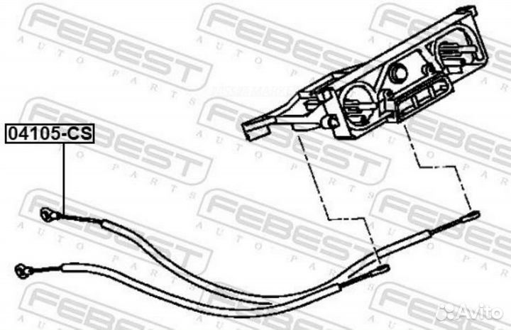 Febest 04105-CS Трос управления заслонкой отопителя