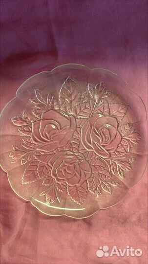 Блюдо и вазочка стеклянные - Индонезия