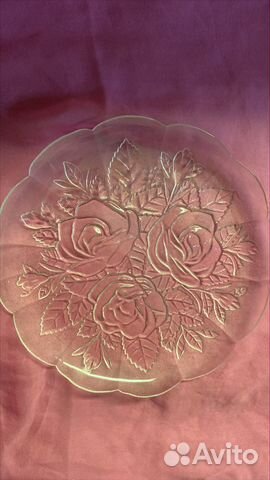 Блюдо и вазочка стеклянные - Индонезия