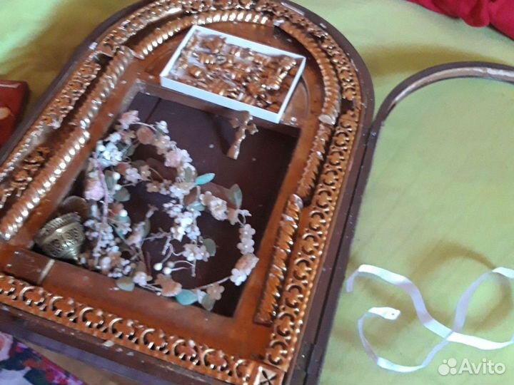 Редкий старинный киот с лампадой конца 19 века