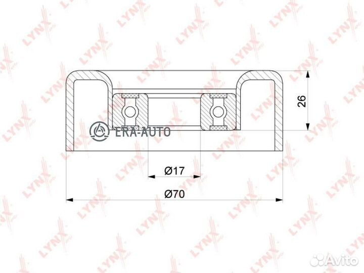 Lynxauto PB-5262 деталь Ролик натяжителя поликлин.ремня
