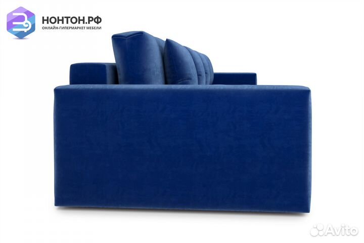 Диван прямой тик-так Монарх темно-синий