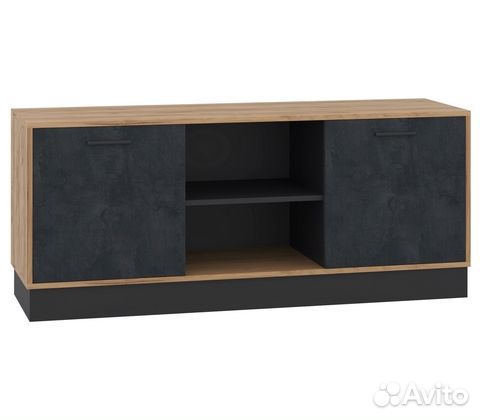 Тв-тумба Николь 1400 (дуб крафт золотой/черный/уго