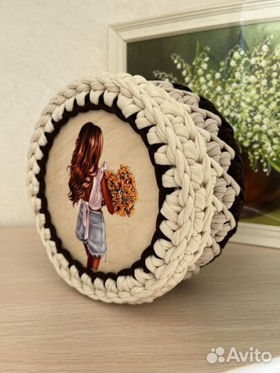 Вязаные корзинки ручной работы