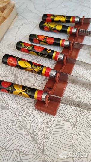 Набор ножей 6шт СССР хохлома