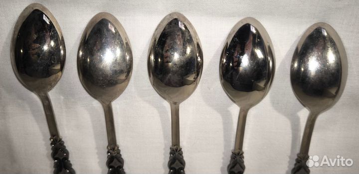 Набор мельхиоровых десертных ложек СССР