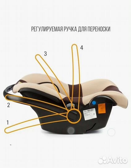 Автокресло - автолюлька Zlatek 0-13кг. (До 6мес.)