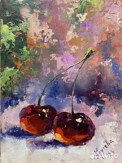 Картина маслом на картоне 