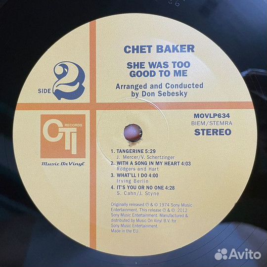 Виниловая пластинка Baker, Chet - She Was Too Good