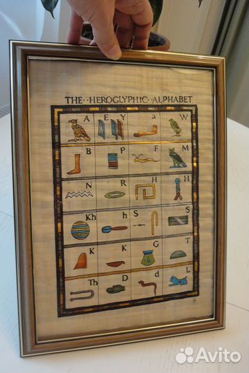 Картина папирус Иероглифы Древнего Египта алфавит