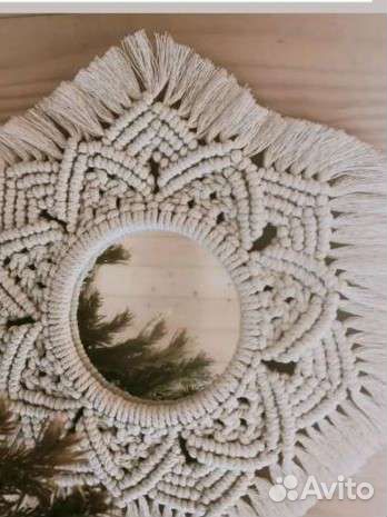 Зеркало макраме. Декор