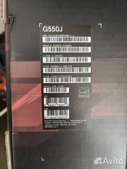 Ноутбук asus G550JK