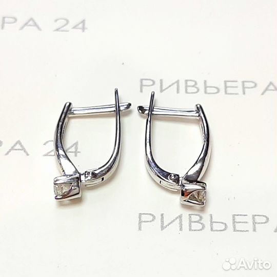 Золотые серьги с бриллиантами 585 пробы 2.06 грамм