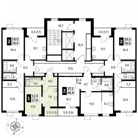 Квартира-студия, 27,8 м², 10/24 эт.