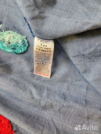 Рубашка джинсовая next с ручной вышивкой