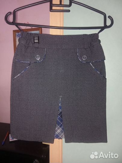 Юбка школьная, для школы, серая сарафан в подарок