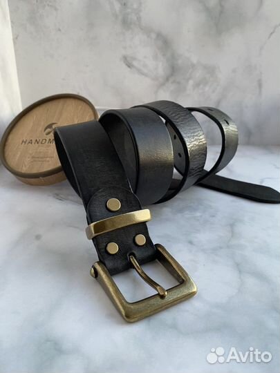 Кожаный ремень графит