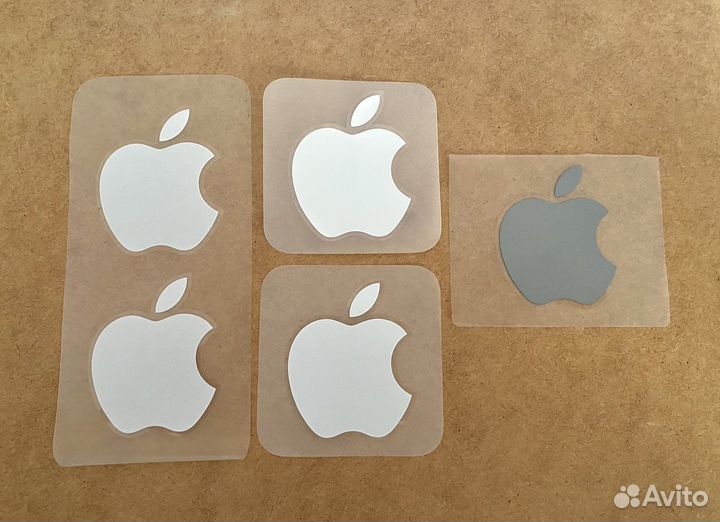 Наклейки Apple серые, белые 3 шт
