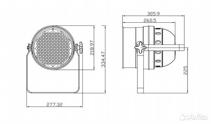 Светодиодный RGB прожектор involight ledpar64