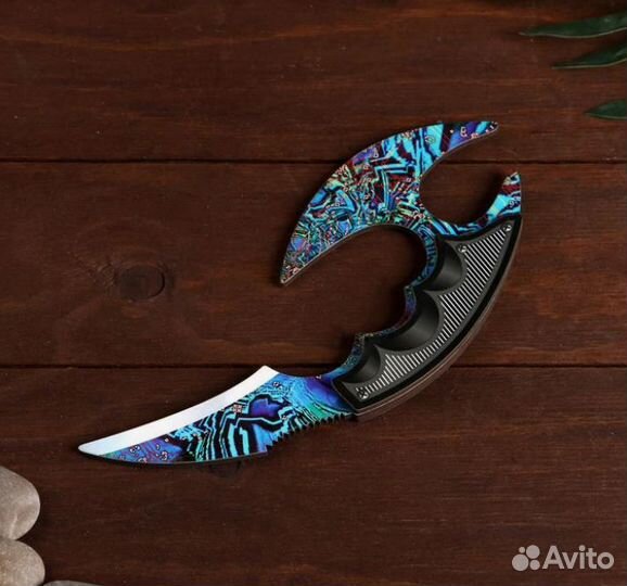 Деревянное оружие Ножик Керамбит с защитой пальцев