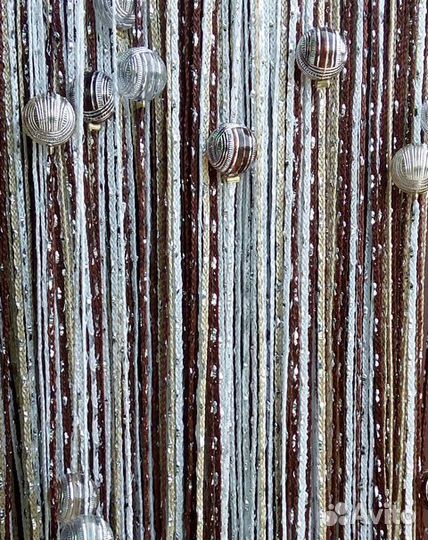 Шторы тюль нити кисея с люсексом и стеклярусом