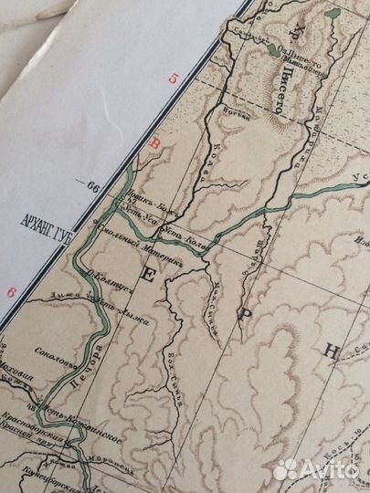 Антикварная карта европейская россия XIX век 7