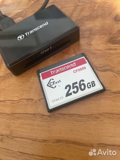 Карта памяти CFast 2.0 Transcend 256GB + картридер